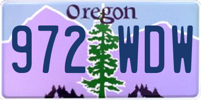 OR license plate 972WDW