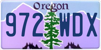 OR license plate 972WDX