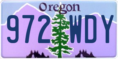 OR license plate 972WDY