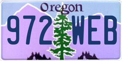 OR license plate 972WEB