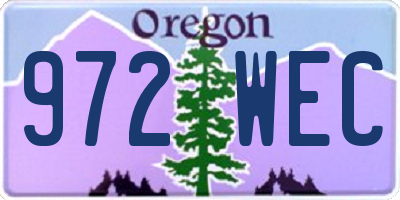 OR license plate 972WEC