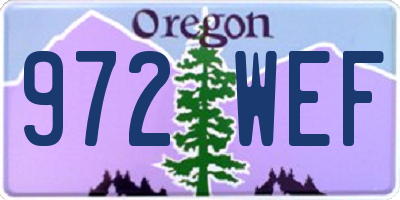 OR license plate 972WEF