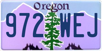 OR license plate 972WEJ