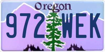 OR license plate 972WEK