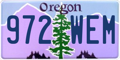 OR license plate 972WEM