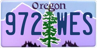 OR license plate 972WES