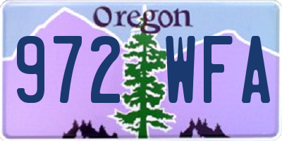 OR license plate 972WFA