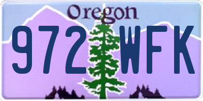 OR license plate 972WFK