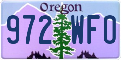 OR license plate 972WFO