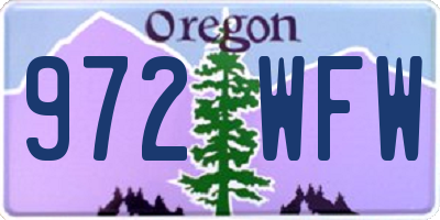 OR license plate 972WFW