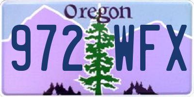 OR license plate 972WFX