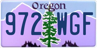 OR license plate 972WGF