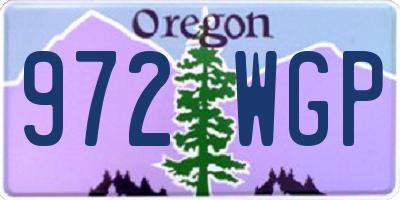 OR license plate 972WGP
