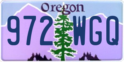 OR license plate 972WGQ