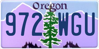 OR license plate 972WGU