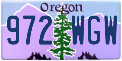 OR license plate 972WGW