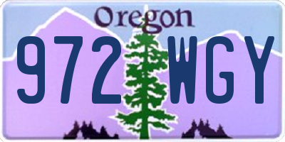 OR license plate 972WGY
