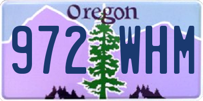 OR license plate 972WHM