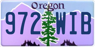 OR license plate 972WIB