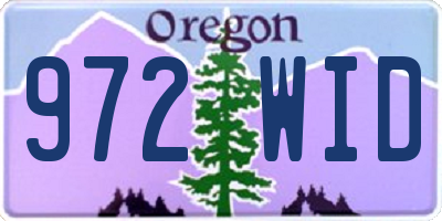 OR license plate 972WID