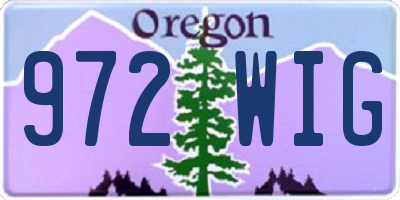 OR license plate 972WIG