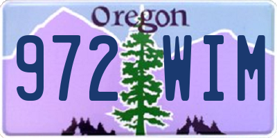 OR license plate 972WIM