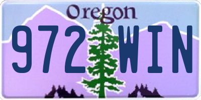 OR license plate 972WIN