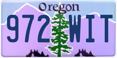 OR license plate 972WIT