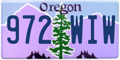OR license plate 972WIW