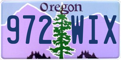 OR license plate 972WIX