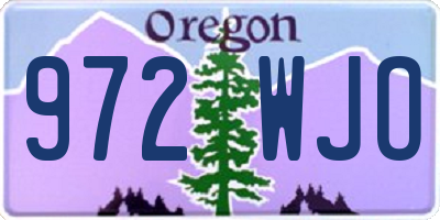 OR license plate 972WJO