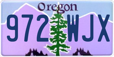 OR license plate 972WJX