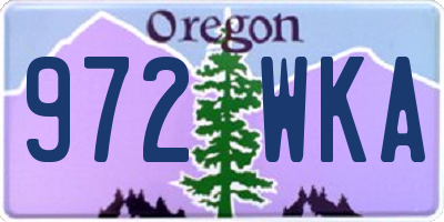 OR license plate 972WKA