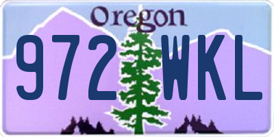OR license plate 972WKL