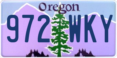 OR license plate 972WKY