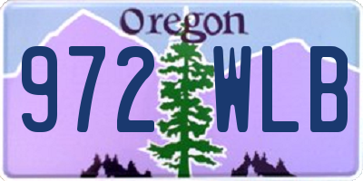 OR license plate 972WLB