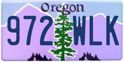 OR license plate 972WLK