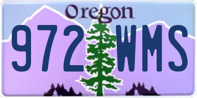 OR license plate 972WMS