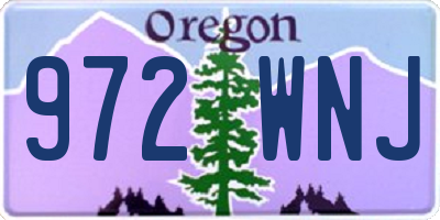 OR license plate 972WNJ