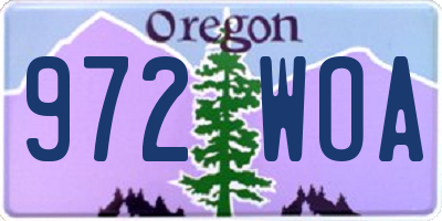 OR license plate 972WOA