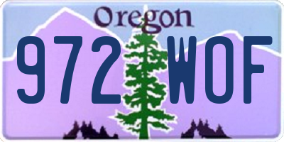 OR license plate 972WOF