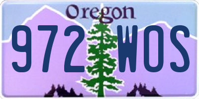 OR license plate 972WOS