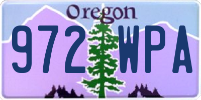OR license plate 972WPA