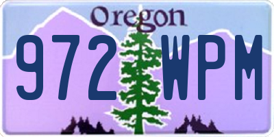 OR license plate 972WPM