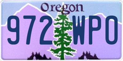 OR license plate 972WPO