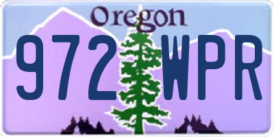 OR license plate 972WPR
