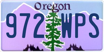 OR license plate 972WPS