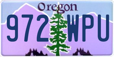 OR license plate 972WPU