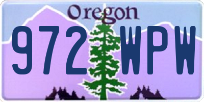 OR license plate 972WPW