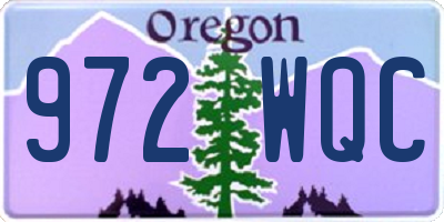 OR license plate 972WQC
